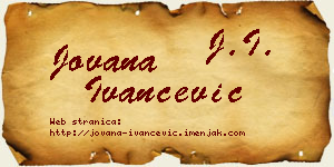 Jovana Ivančević vizit kartica